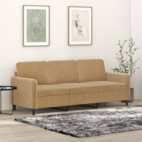  Sofa 3-osobowa, brązowa, 180 cm, tapicerowana aksamitem Lumarko! Lumarko!