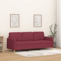 Sofa 3-osobowa, winna czerwień, 180 cm,tapicerowana tkaniną Lumarko! Lumarko!