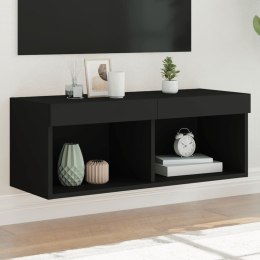  Szafka TV z LED, czarna, 80x30x30 cm Lumarko! Lumarko!