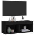  Szafka TV z LED, czarna, 80x30x30 cm Lumarko! Lumarko!