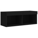  Szafka TV z LED, czarna, 80x30x30 cm Lumarko! Lumarko!