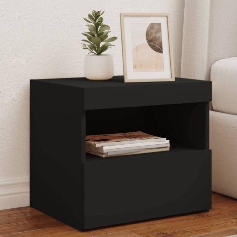  Szafka nocna z oświetleniem LED, czarna, 50x40x45 cm Lumarko! Lumarko!