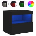  Szafka nocna z oświetleniem LED, czarna, 50x40x45 cm Lumarko! Lumarko!