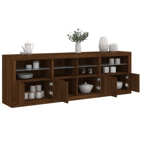  Szafka z oświetleniem LED, brązowy dąb, 202x37x67 cm Lumarko! Lumarko!