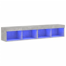  Szafki TV, z LED, 2 szt., szarość betonu, 80x30x30 cm Lumarko! Lumarko!