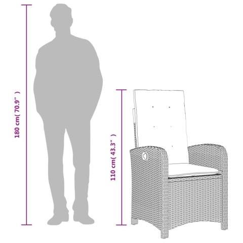  9-cz. zestaw mebli ogrodowych z poduszkami, szary, rattan PE Lumarko! Lumarko!