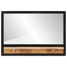 Lustro z półką, 80x8x55 cm, szkło i lite drewno mango Lumarko! Lumarko!