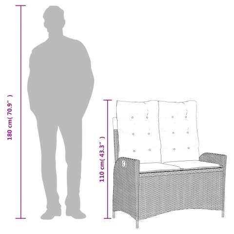  2-cz. zestaw mebli ogrodowych z poduszkami, beżowy, polirattan Lumarko! Lumarko!