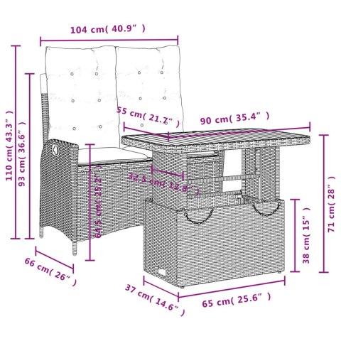  2-cz. zestaw mebli ogrodowych z poduszkami, beżowy, polirattan Lumarko! Lumarko!
