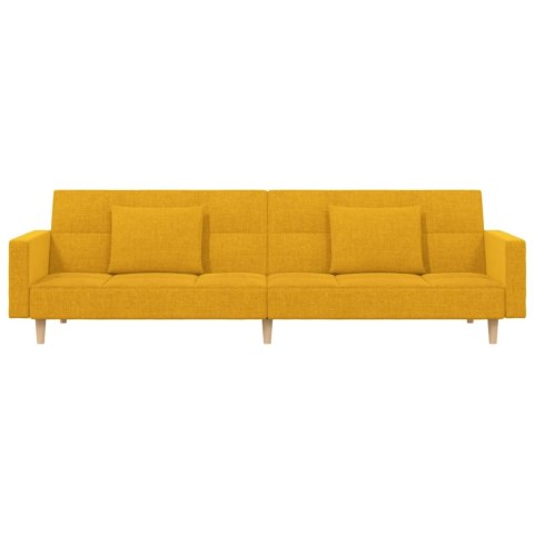  2-osobowa kanapa, 2 poduszki, żółta, tapicerowana tkaniną Lumarko! Lumarko!