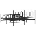  Metalowe łóżko z zanóżkiem, bez materaca, czarne, 160x200 cm Lumarko! Lumarko!