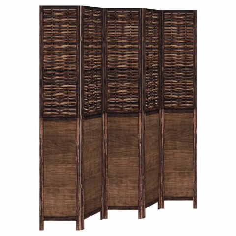  Parawan pokojowy, 5-panelowy, ciemny brąz, lite drewno paulowni Lumarko! Lumarko!