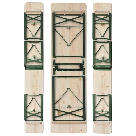 Składany stół biesiadny z 2 ławkami, 220 cm, drewno jodłowe Lumarko! Lumarko!