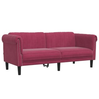  Sofa dwuosobowa, winna czerwień, aksamit Lumarko! Lumarko!