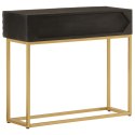 Stolik konsolowy, czarny, 90x30x76 cm, drewno mango i żelazo Lumarko! Lumarko!