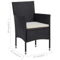 3-częściowy zestaw bistro, rattan PE i szkło hartowane, czarny Lumarko! Lumarko!
