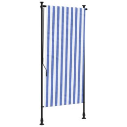  Roleta zewnętrzna, niebiesko-biała, 120x270 cm, tkanina i stal Lumarko! Lumarko!