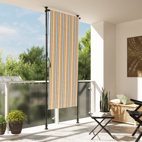 Roleta zewnętrzna, żółto-biała, 120x270 cm, tkanina i stal Lumarko! Lumarko!