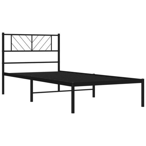  Metalowa rama łóżka z wezgłowiem, czarna, 90x200 cm Lumarko! Lumarko!