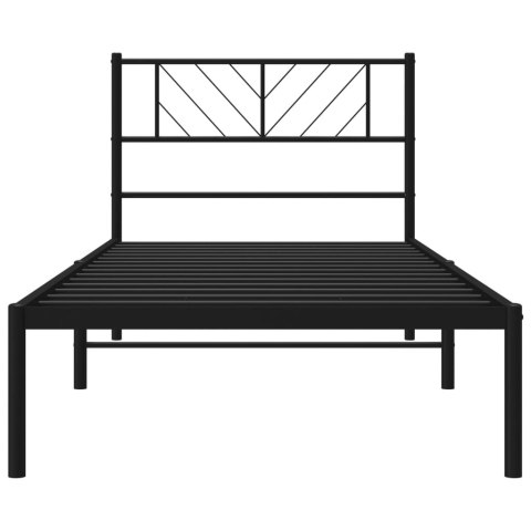  Metalowa rama łóżka z wezgłowiem, czarna, 90x200 cm Lumarko! Lumarko!