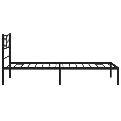  Metalowa rama łóżka z wezgłowiem, czarna, 90x200 cm Lumarko! Lumarko!