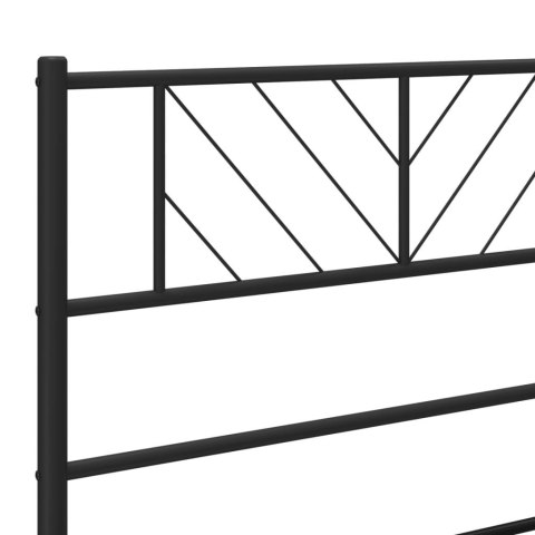  Metalowa rama łóżka z wezgłowiem, czarna, 90x200 cm Lumarko! Lumarko!