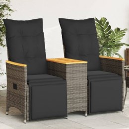  Rozkładana sofa ogrodowa dla 2 os., ze stolikiem, szara Lumarko! Lumarko!