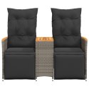 Rozkładana sofa ogrodowa dla 2 os., ze stolikiem, szara Lumarko! Lumarko!