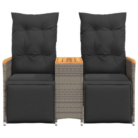  Rozkładana sofa ogrodowa dla 2 os., ze stolikiem, szara Lumarko! Lumarko!