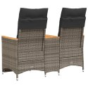  Rozkładana sofa ogrodowa dla 2 os., ze stolikiem, szara Lumarko! Lumarko!