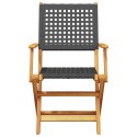 5-częściowy zestaw mebli ogrodowych, czarny rattan PE i drewno Lumarko! Lumarko!