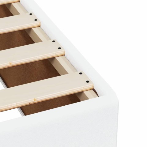  Łóżko kontynentalne z materacem, białe, ekoskóra 160x200 cm Lumarko! Lumarko!