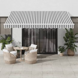  Ręcznie zwijana markiza z LED, antracytowo-biała, 400x350 cm Lumarko! Lumarko!