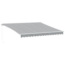  Ręcznie zwijana markiza z LED, antracytowo-biała, 400x350 cm Lumarko! Lumarko!
