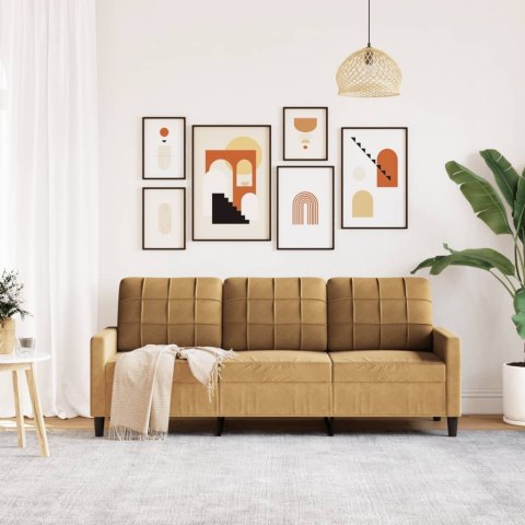  Sofa 3-osobowa, brązowa, 180 cm, tapicerowana aksamitem Lumarko! Lumarko!