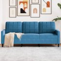 Sofa 3-osobowa, niebieski, 180 cm, tapicerowana aksamitem Lumarko! Lumarko!