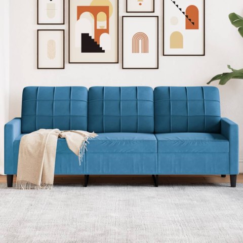 Sofa 3-osobowa, niebieski, 180 cm, tapicerowana aksamitem Lumarko! Lumarko!