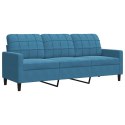 Sofa 3-osobowa, niebieski, 180 cm, tapicerowana aksamitem Lumarko! Lumarko!