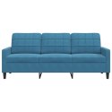 Sofa 3-osobowa, niebieski, 180 cm, tapicerowana aksamitem Lumarko! Lumarko!
