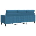 Sofa 3-osobowa, niebieski, 180 cm, tapicerowana aksamitem Lumarko! Lumarko!