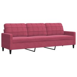  Sofa 3-osobowa, winna czerwień, 210 cm, obita aksamitem Lumarko! Lumarko!