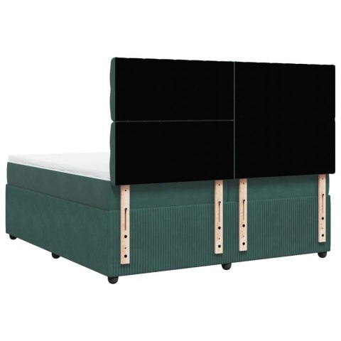 Łóżko kontynentalne z materacem, zielone, aksamit, 200x200 cm Lumarko! Lumarko!