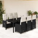  7-cz. zestaw mebli bistro z poduszkami, czarny, polirattan Lumarko! Lumarko!