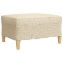  3-cz. zestaw sof z podnóżkiem, kremowy, obity tkaniną Lumarko! Lumarko!