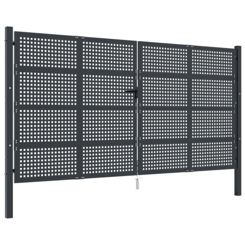 Brama ogrodowa, antracytowa, 400x175 cm, stal Lumarko! Lumarko!