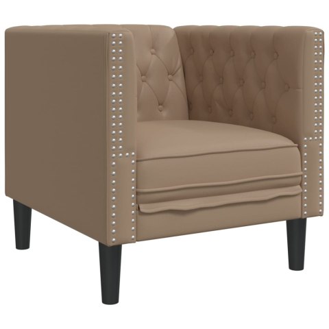  Fotel Chesterfield, cappuccino, tapicerowany sztuczną skórą Lumarko! Lumarko!