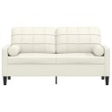  2-osobowa sofa z poduszkami, kremowa, 140 cm, aksamit Lumarko! Lumarko!