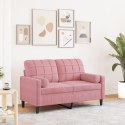  2-osobowa sofa z poduszkami, różowa, 120 cm, aksamit Lumarko! Lumarko!