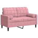  2-osobowa sofa z poduszkami, różowa, 120 cm, aksamit Lumarko! Lumarko!