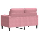  2-osobowa sofa z poduszkami, różowa, 120 cm, aksamit Lumarko! Lumarko!